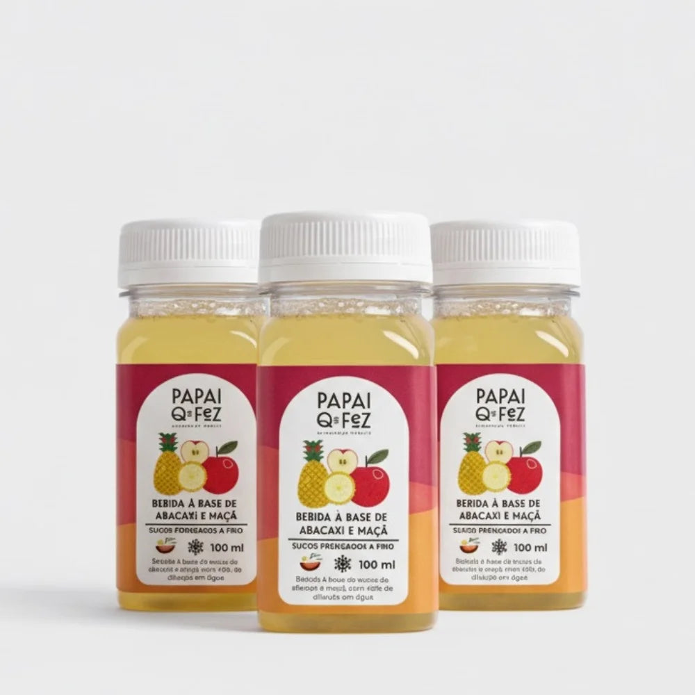 Kit Suco Abacaxi e Maçã – 3 unidades de 100ml cada