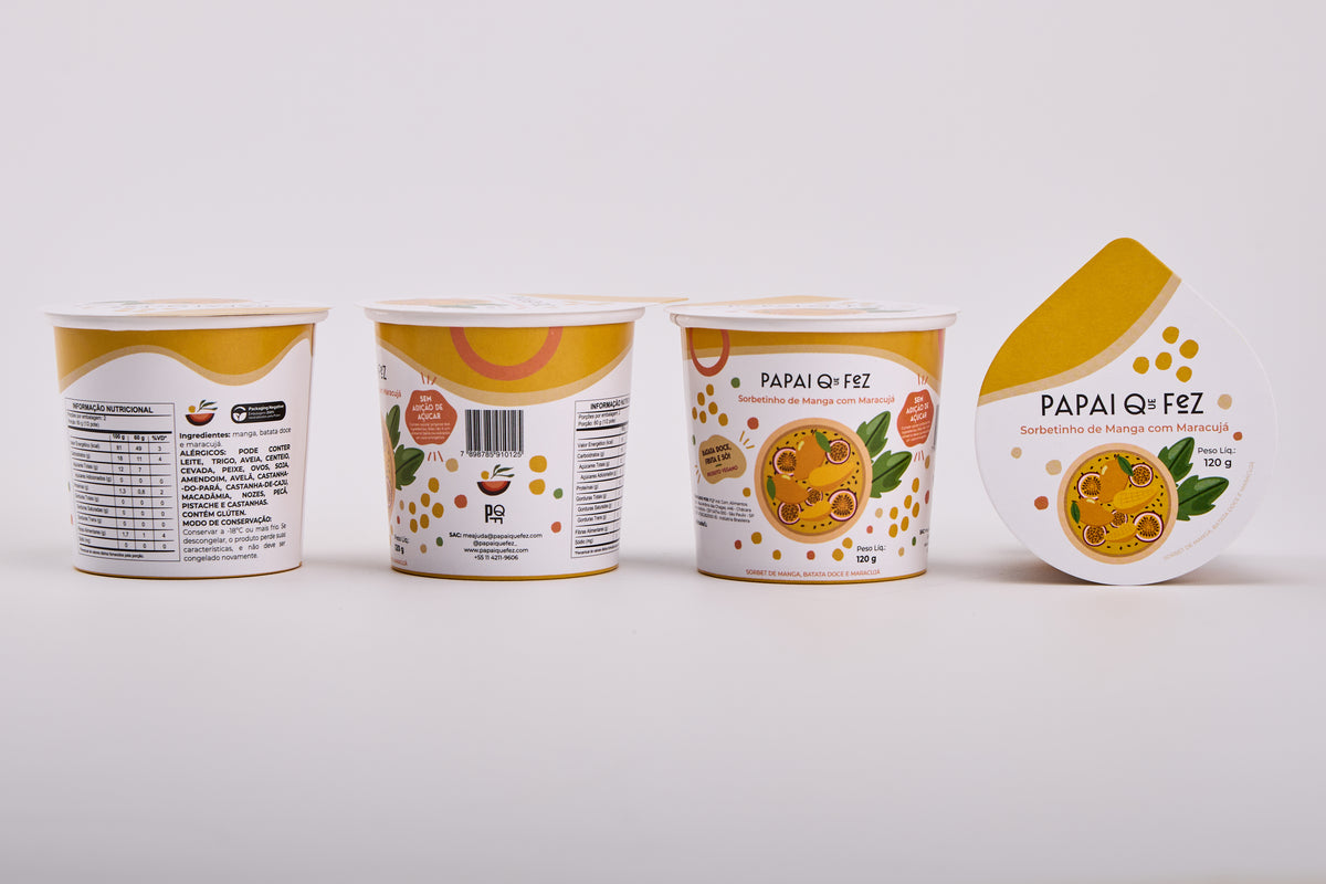 Sorbetinho de Manga com Maracujá - sem açúcar
