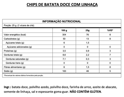 Kit Chips de Batata Doce com Linhaça - 3un
