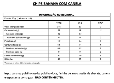 Kit Chips de Banana com Canela - 3un
