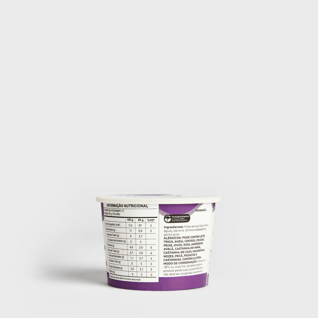 Açaí com Banana e Tâmara - sem açúcar