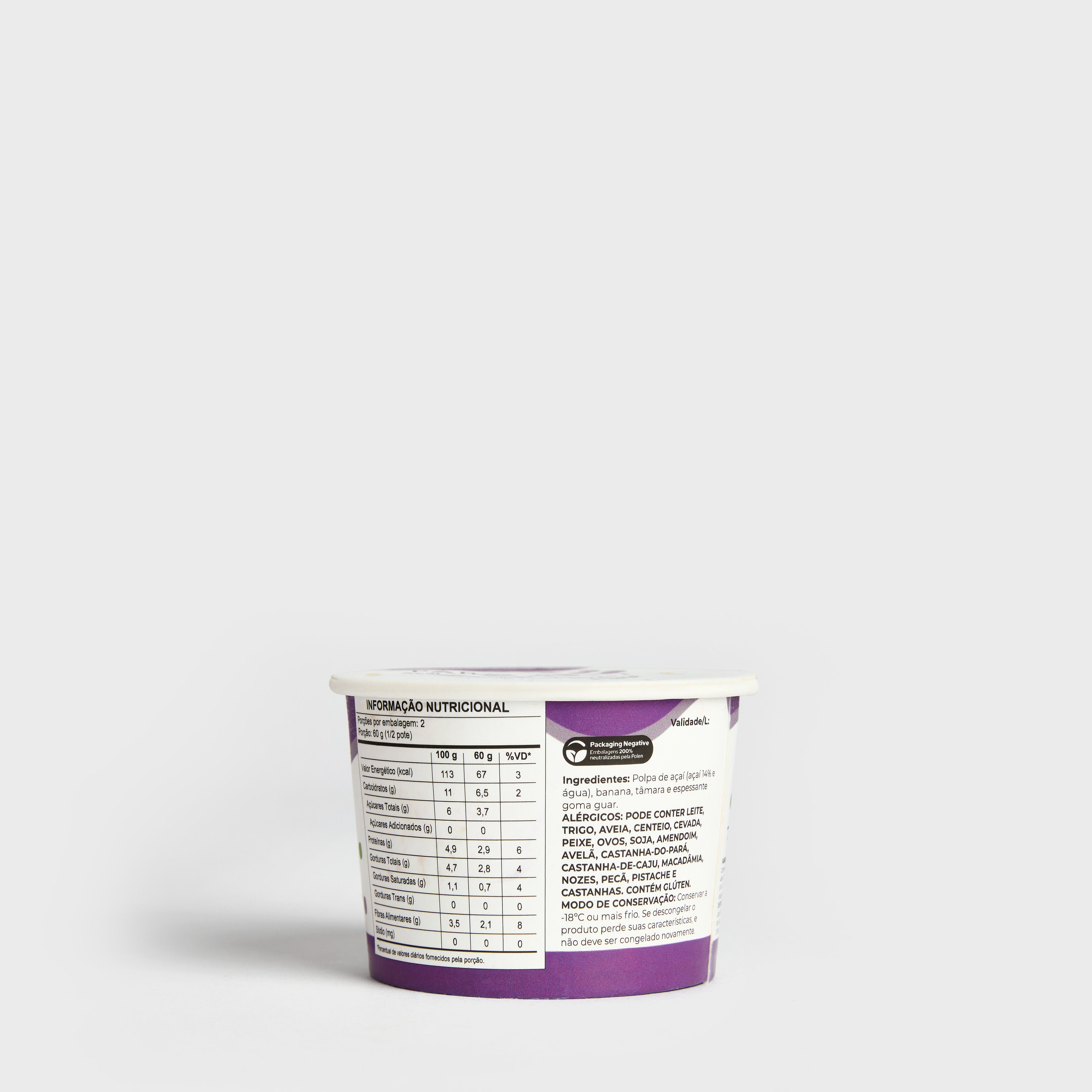 Açaí com Banana e Tâmara - sem açúcar
