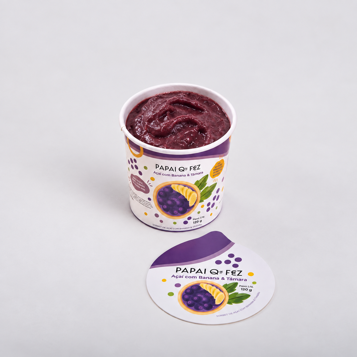 Açaí com Banana e Tâmara - sem açúcar