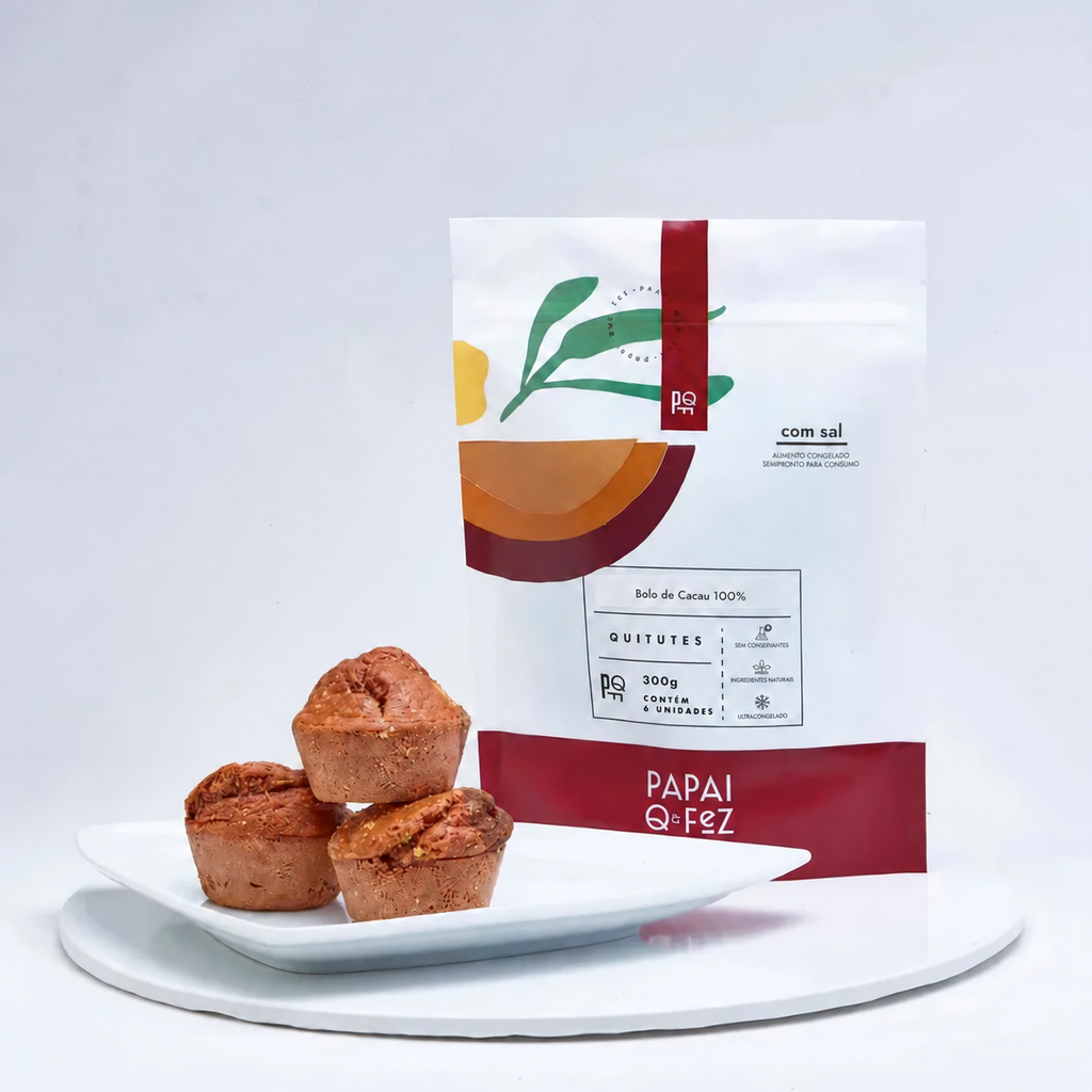 Bolo de Cacau 100% – sem açúcar