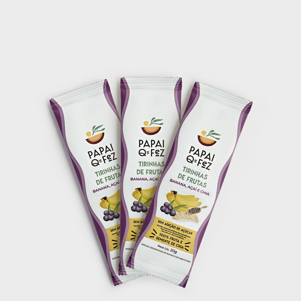 Kit Tirinhas Açaí, Banana e Chia – 3un